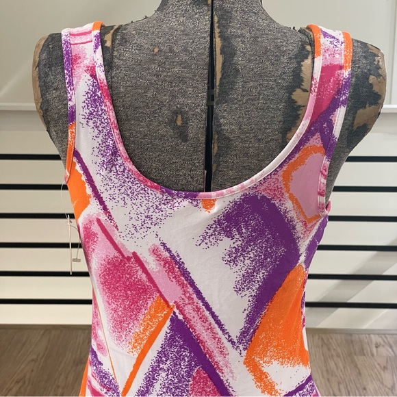 NWT M S purple, pink, orange, bodycon, stretchy sleeveless mini dress - Picture 5 of 6